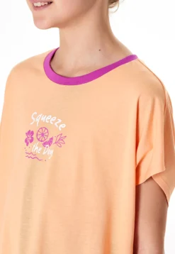 Schlafanzug kurz Zitrus pfirsichorange - Teens Nightwear