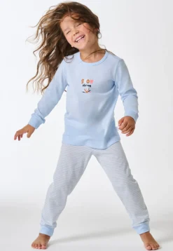 Schlafanzug lang Bündchen Ringel air - Kids Nightwear