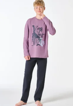 Schlafanzug lang lila - Teens Nightwear