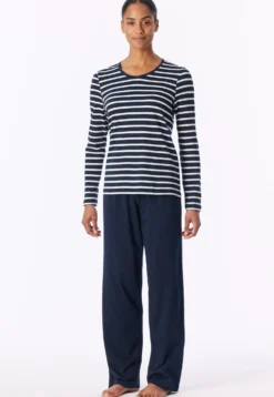 Schlafanzug lang nachtblau - Casual Essentials