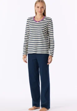 Schlafanzug lang Ringel seasalt - Casual Essentials