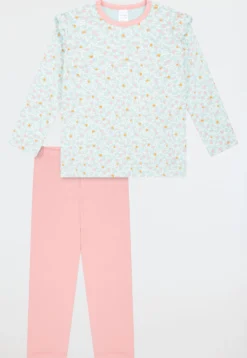 Schlafanzug lang Rüschen Herzchen multicolor - Kids Nightwear