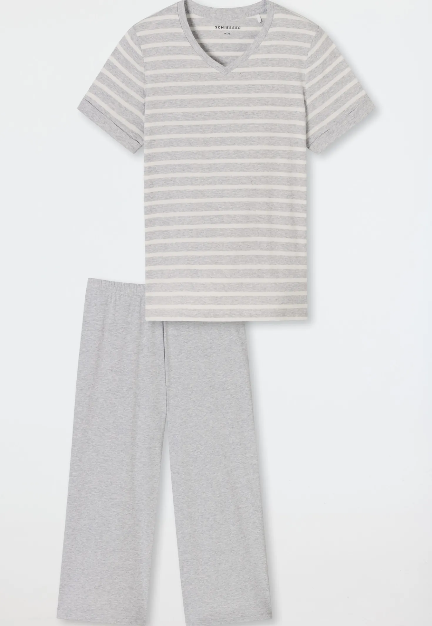 Schlafanzug 3/4-lang silbergrau-meliert - Casual Essentials
