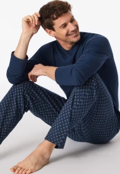 Schlafanzug lang V-Ausschnitt admiral - Casual Essentials