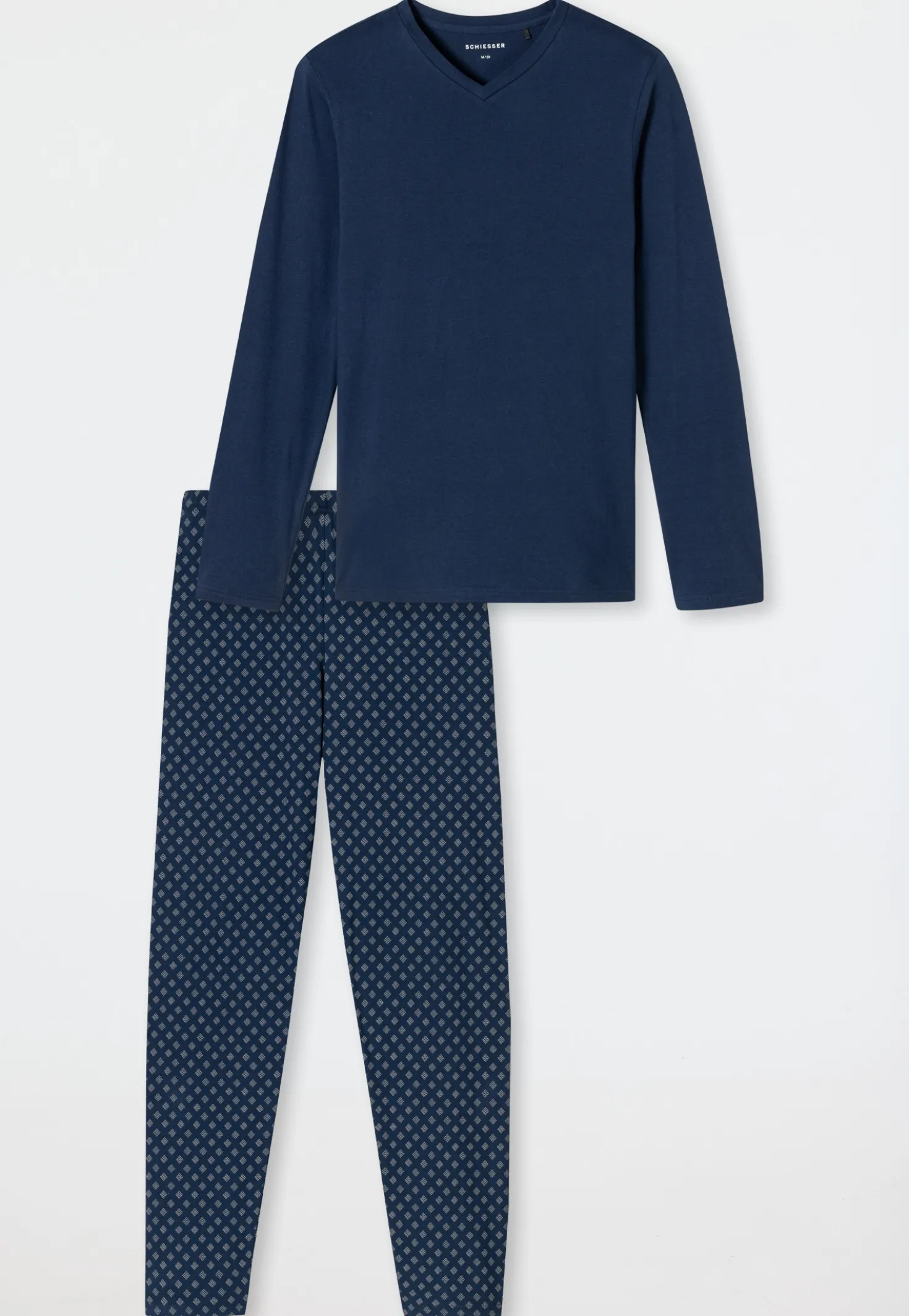 Schlafanzug lang V-Ausschnitt admiral - Casual Essentials