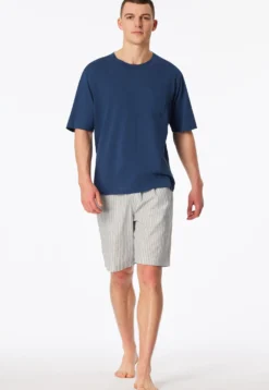 Shirt kurzarm Brusttasche atlantikblau - Mix+Relax
