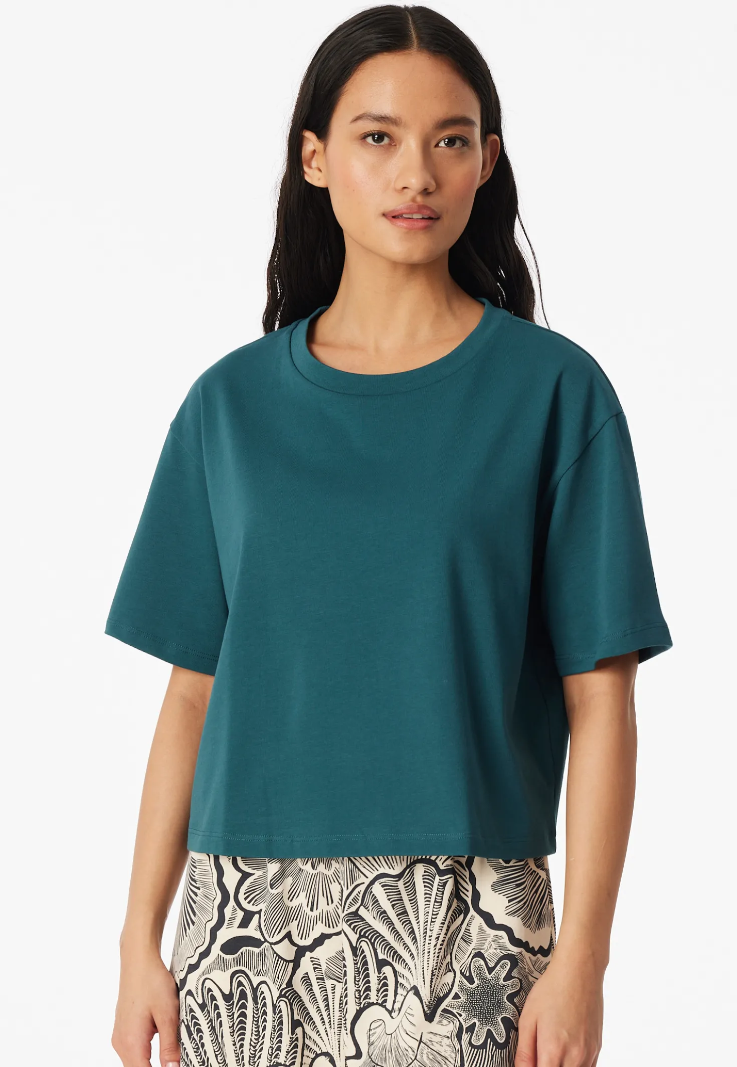 Shirt kurzarm Heavy Single Jersey grün - Mix+Relax