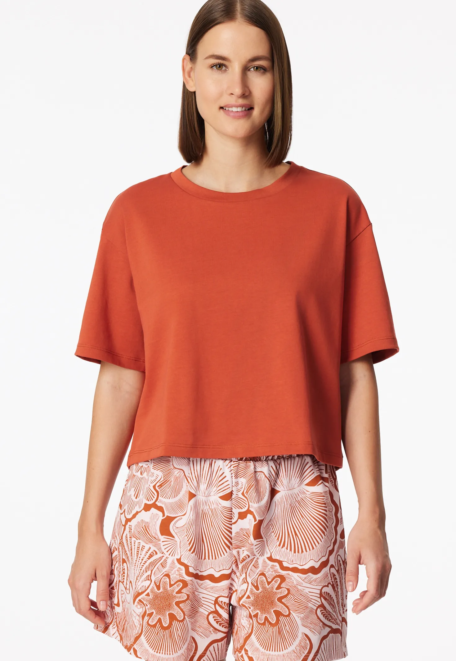Shirt kurzarm Heavy Single Jersey terracotta - Mix+Relax