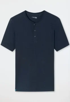 Shirt kurzarm Knopfleiste nachtblau - Mix+Relax