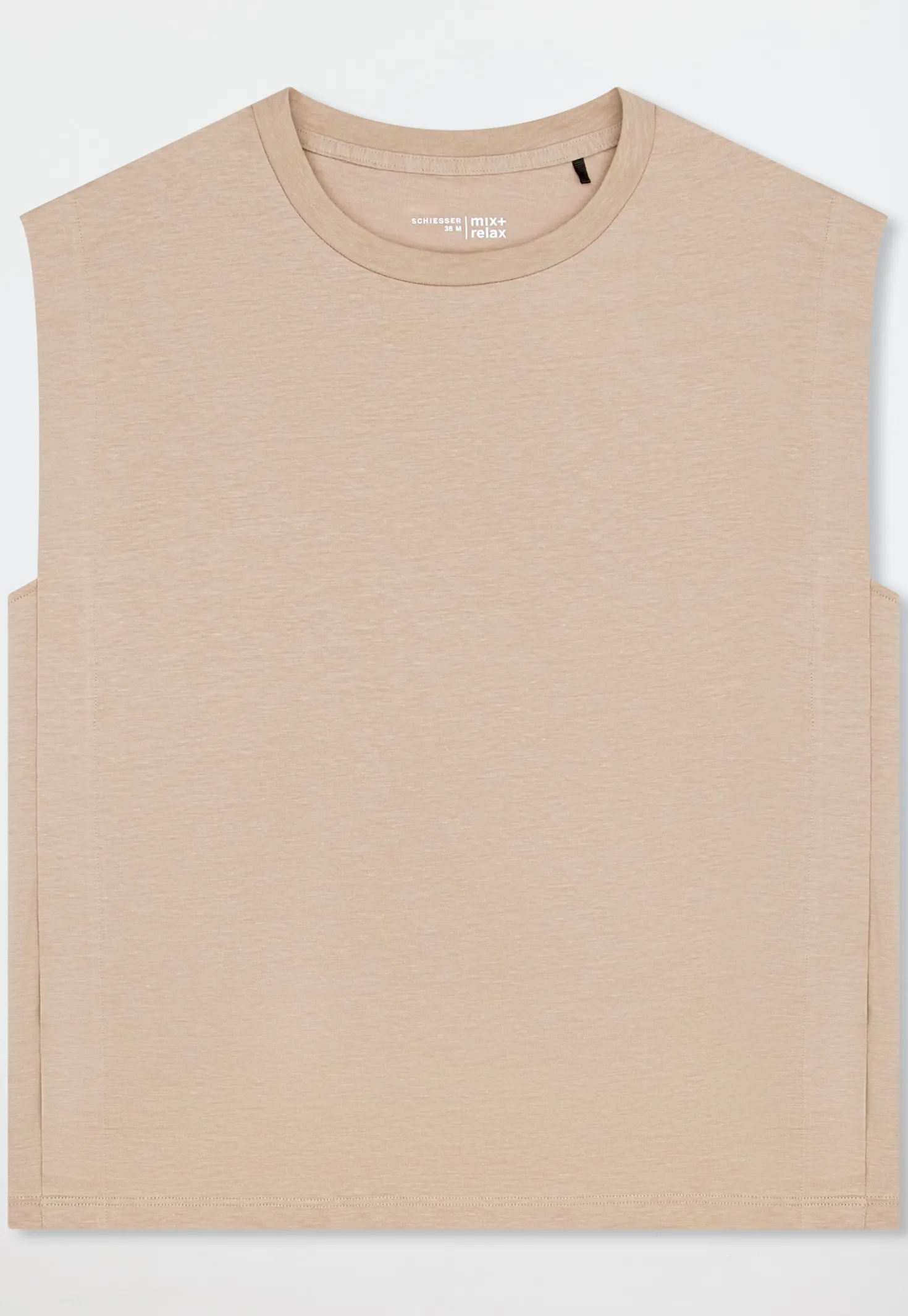 Shirt kurzarm Leinen mocha - Mix+Relax