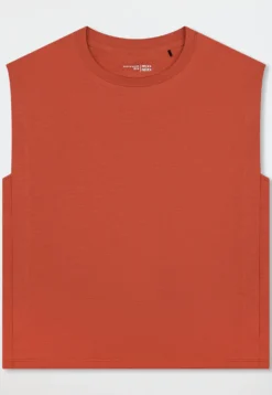 Shirt kurzarm Leinen terracotta - Mix+Relax