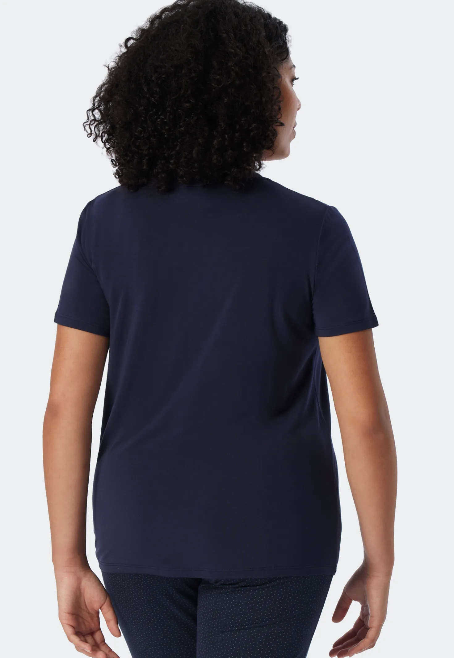 Shirt kurzarm Modal blau - Mix+Relax