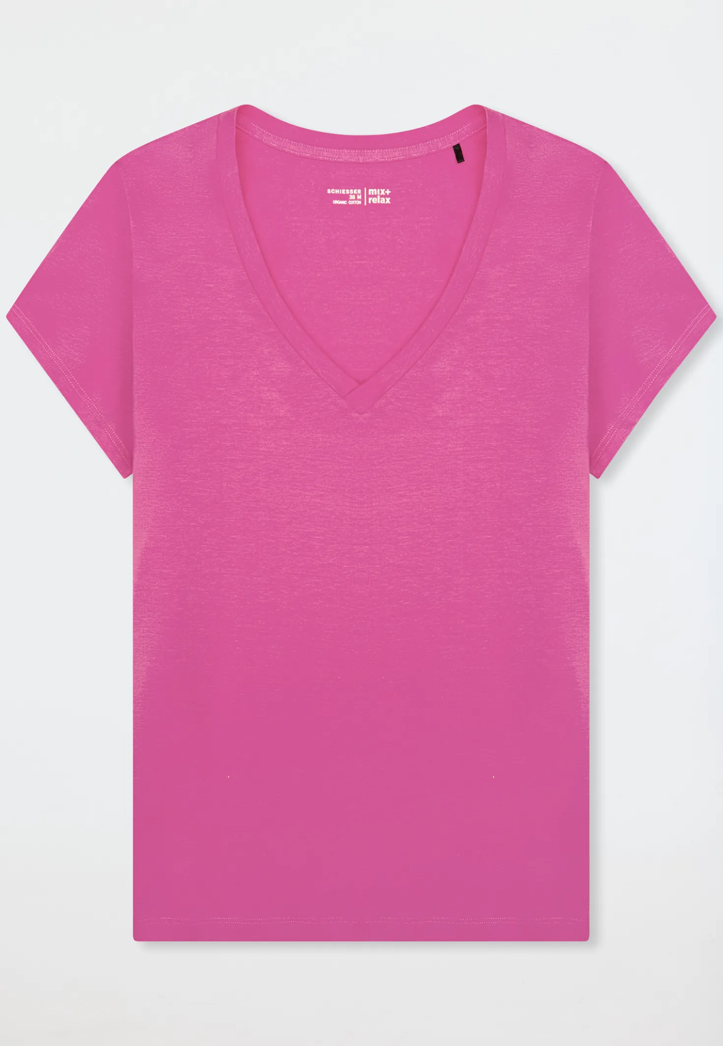 Shirt kurzarm V-Ausschnitt fuchsia - Mix+Relax