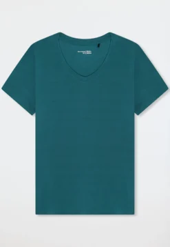 Shirt kurzarm V-Ausschnitt grün - Mix+Relax