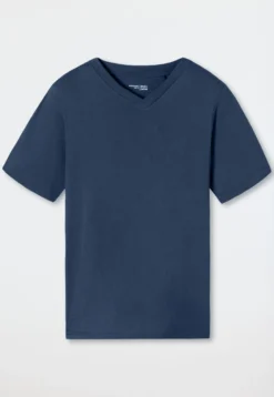 Shirt kurz arm V-Ausschnitt royal - Mix+Relax