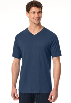 Shirt kurz arm V-Ausschnitt royal - Mix+Relax