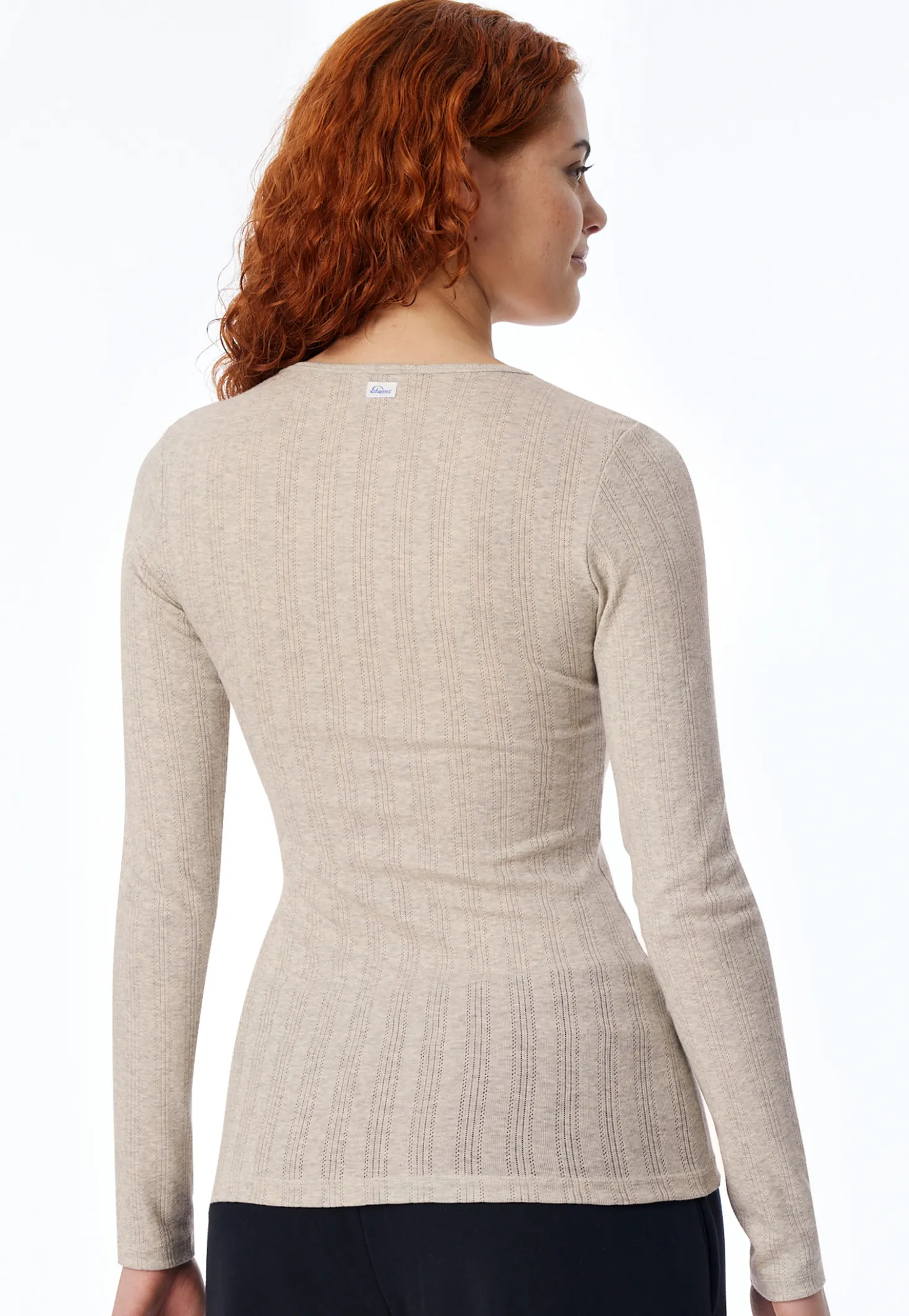 Shirt langarm grau meliert - Revival Agathe