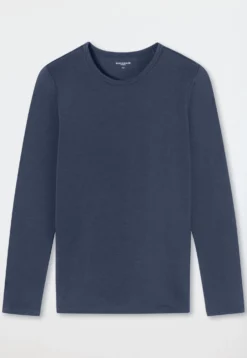 Shirt langarm unisex wärmend jeansblau - Thermo