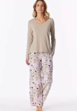 Shirt langarm V-Ausschnitt bright taupe - Mix+Relax