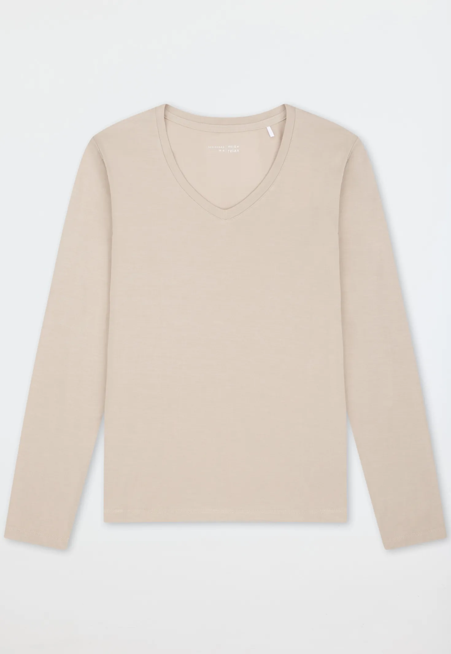 Shirt langarm V-Ausschnitt bright taupe - Mix+Relax