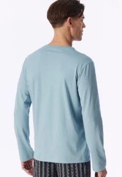Shirt langarm V-Ausschnitt eisblau - Mix+Relax