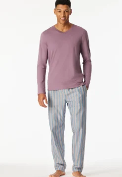 Shirt langarm V-Ausschnitt lila - Mix+Relax