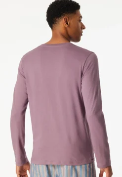 Shirt langarm V-Ausschnitt lila - Mix+Relax