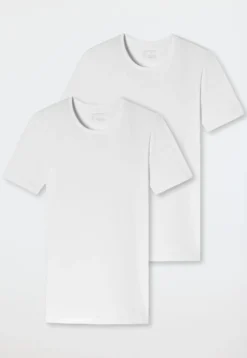 Shirts kurzarm 2er-Pack Rundhals weiß – 95/5