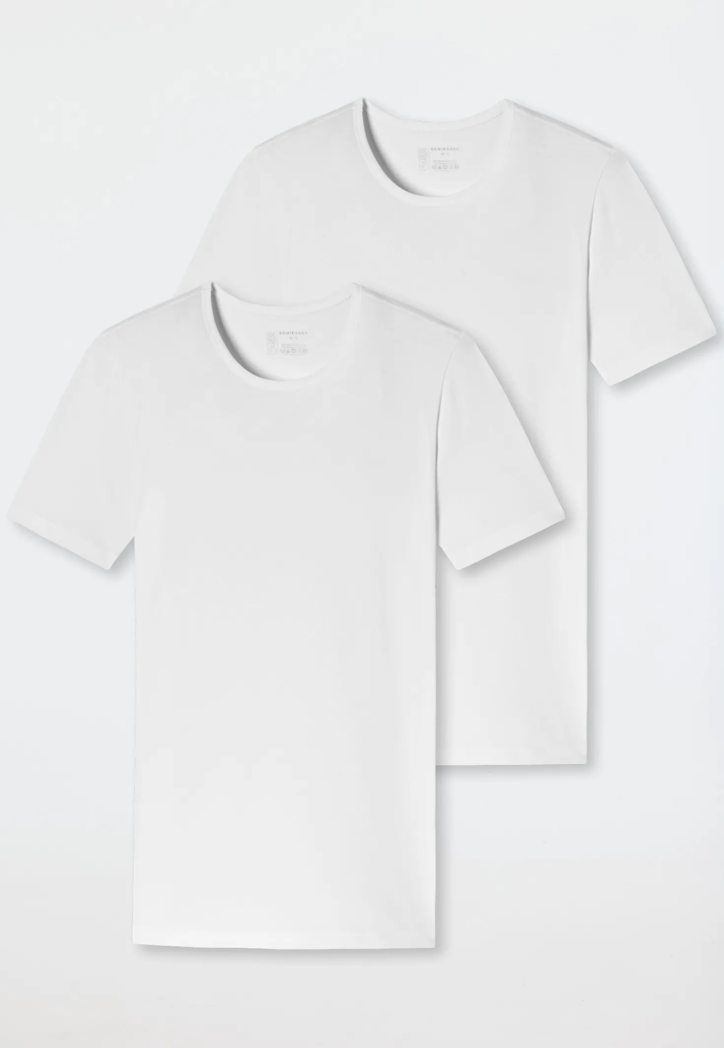 Shirts kurzarm 2er-Pack Rundhals weiß – 95/5