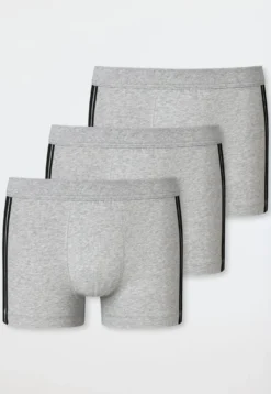 Shorts 3er-Pack Organic Cotton Streifen grau-meliert - 95/5