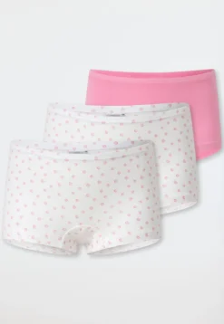 Shorts 3er-Pack Punkte weiß/rosa - 95/5