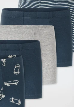 Shorts 5er-Pack Ringel Skateboards blau/ graumeliert - 95/5