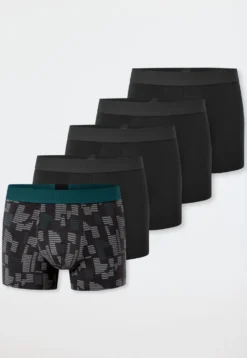 Shorts 5er-Pack schwarz/ grün gemustert - 95/5