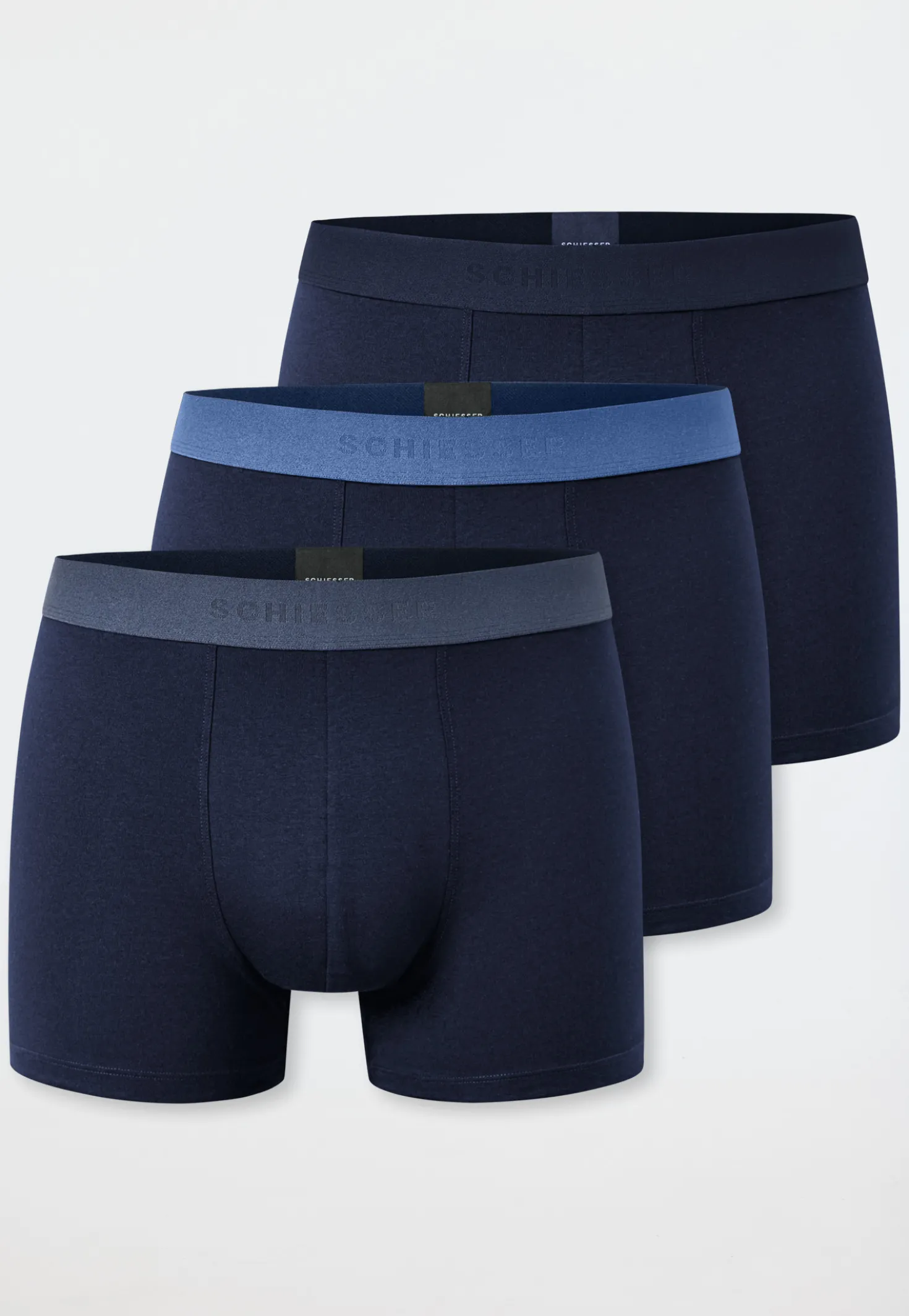 Shorts 3er-Pack Webgummibund nachtblau - 95/5