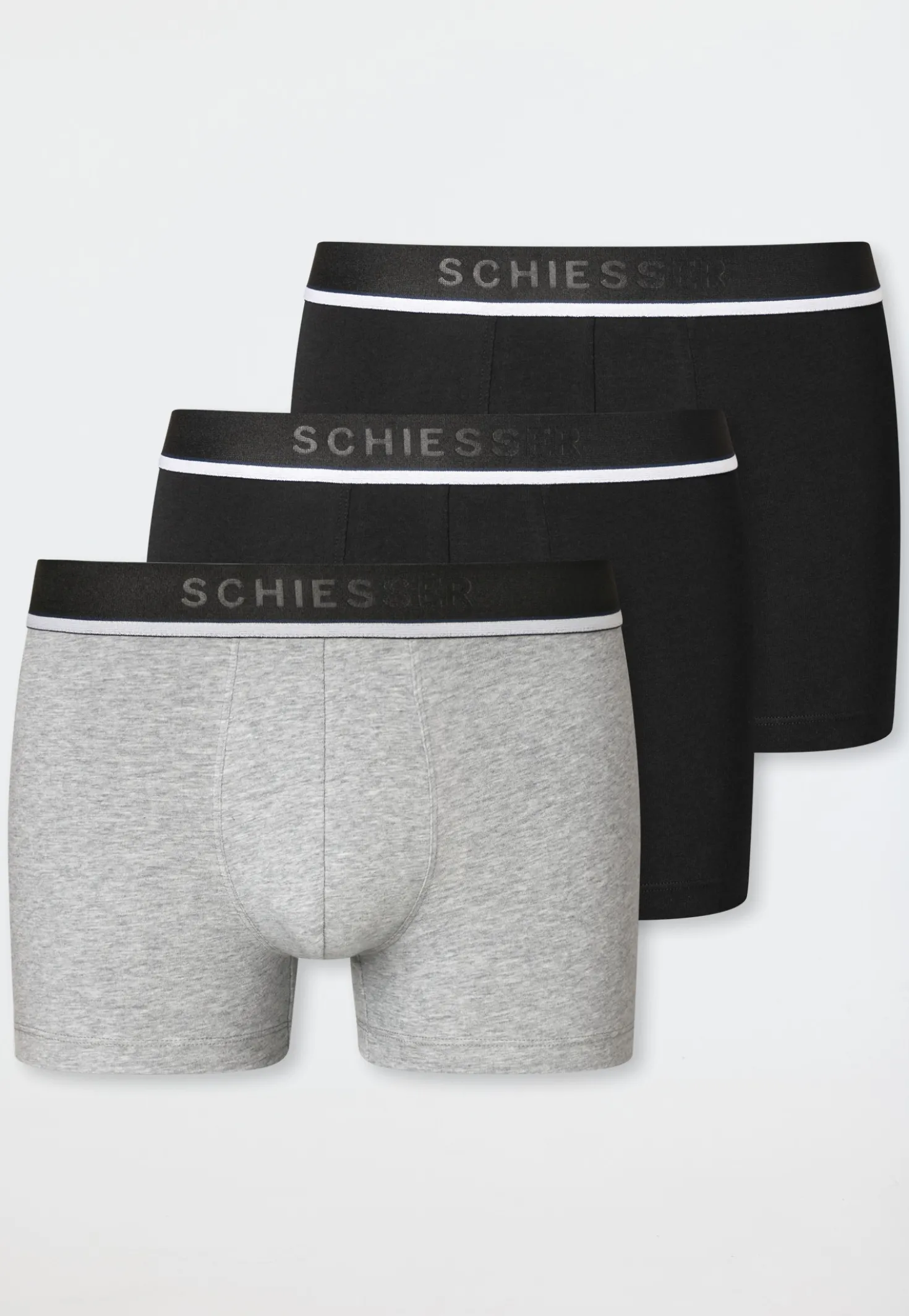 Shorts 3er-Pack Webgummibund schwarz/grau - 95/5