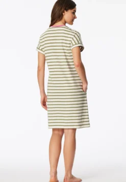 Sleepshirt kurzarm Streifen linde - Casual Essentials