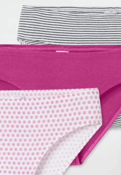 Slips 3er-Pack Ringel Blümchen mehrfarbig - 95/5