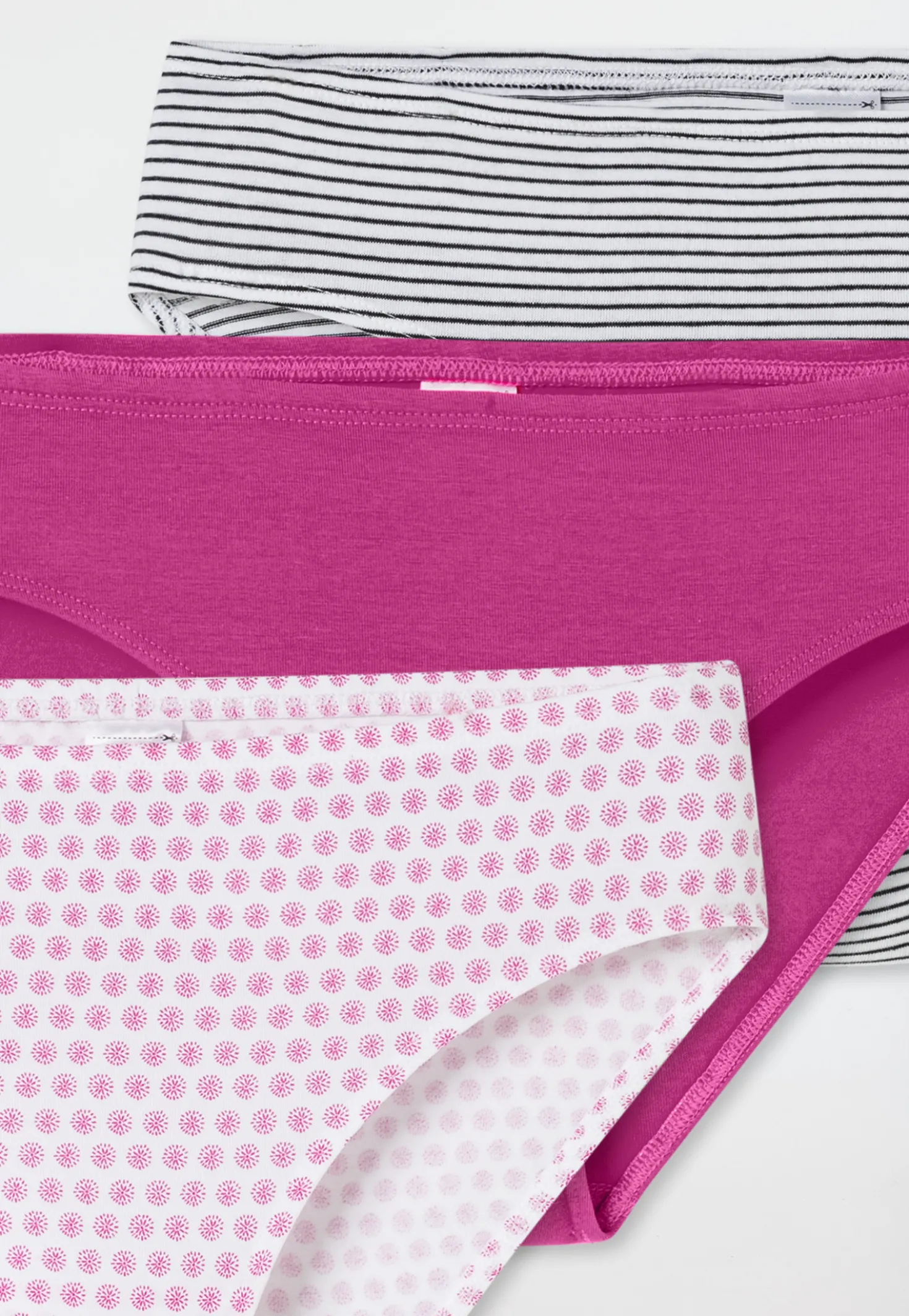 Slips 3er-Pack Ringel Blümchen mehrfarbig - 95/5