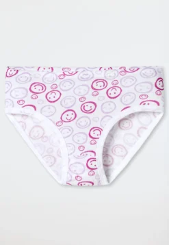 Slips 3er-Pack Smileys pink/weiß - Fine Rib