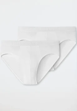 Slips 2er-Pack Webgummibund weiß - 95/5
