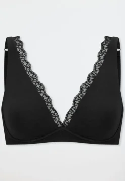 Soft-BH gemoldet ohne Bügel Spitze schwarz - Unique Cotton