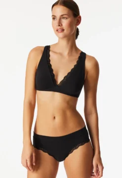 Soft-BH gemoldet ohne Bügel Spitze schwarz - Unique Cotton