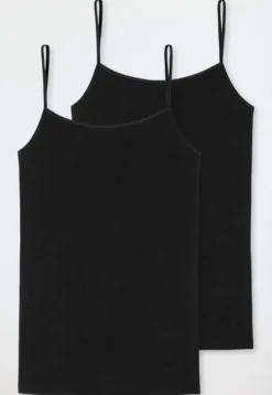 Spaghetti-Top 2er-Pack schwarz - 95/5