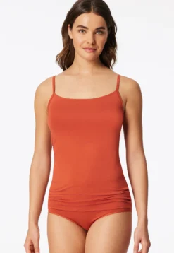 Spaghettitops 2er-Pack terracotta/creme - Modal Essentials