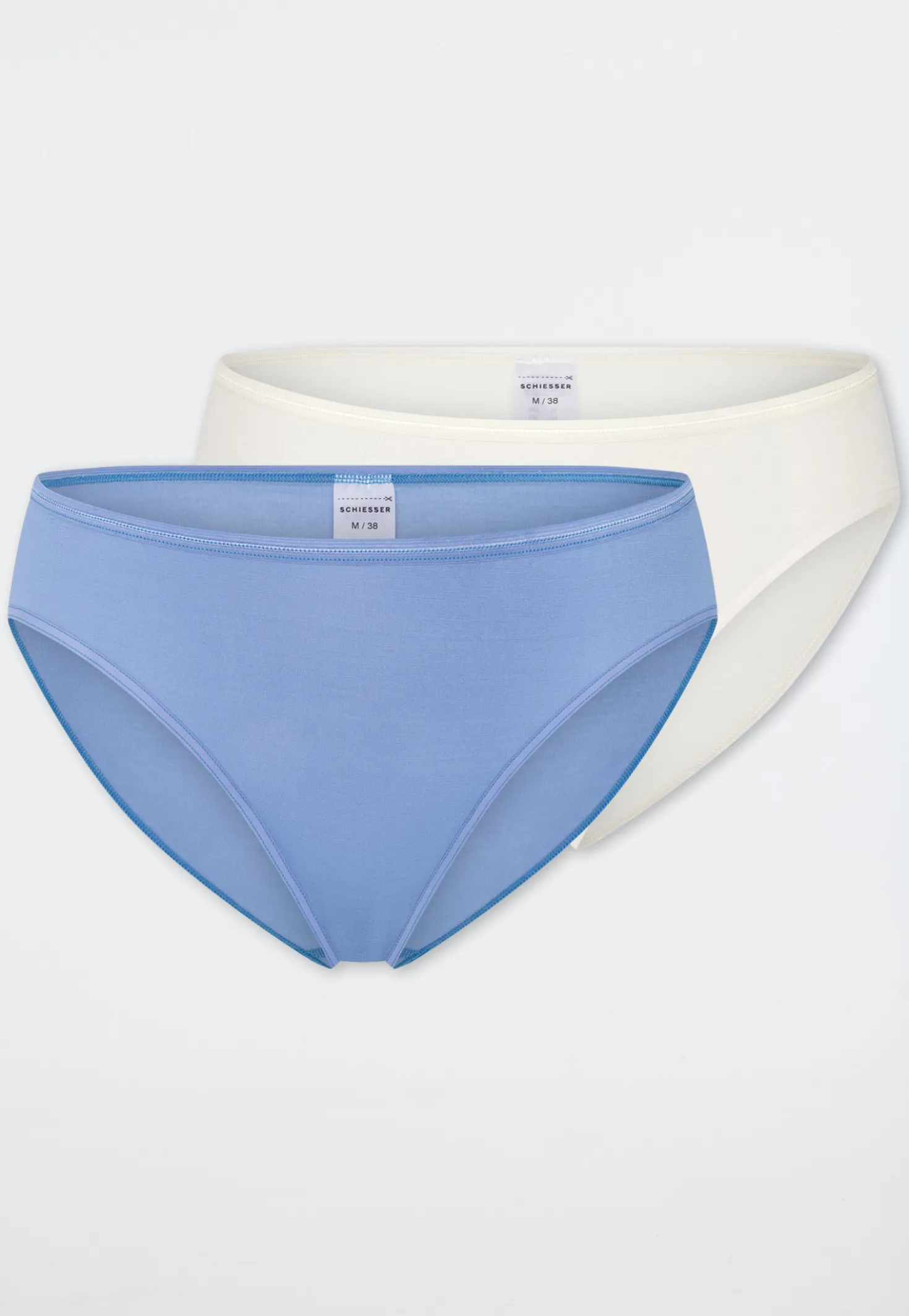 Tai Slips 2er-Pack hellblau/creme - Modal Essentials