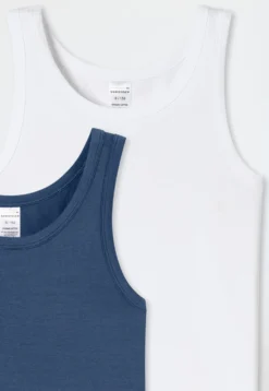 Tanktops 2er-Pack weiß/ blau - 95/5