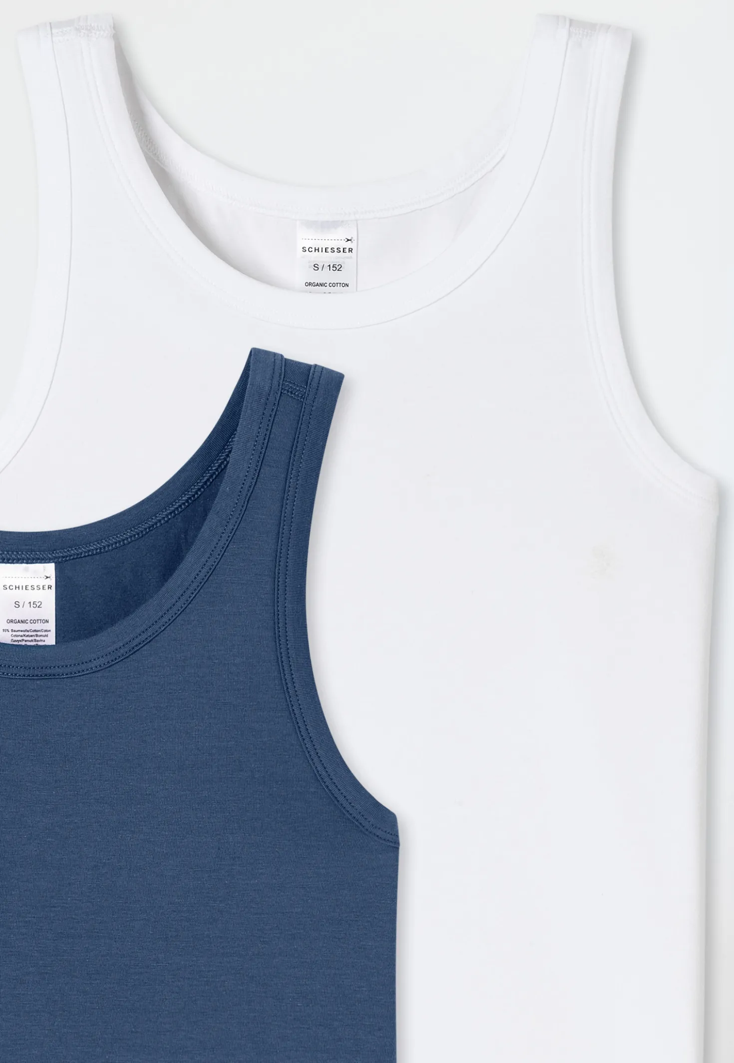 Tanktops 2er-Pack weiß/ blau - 95/5
