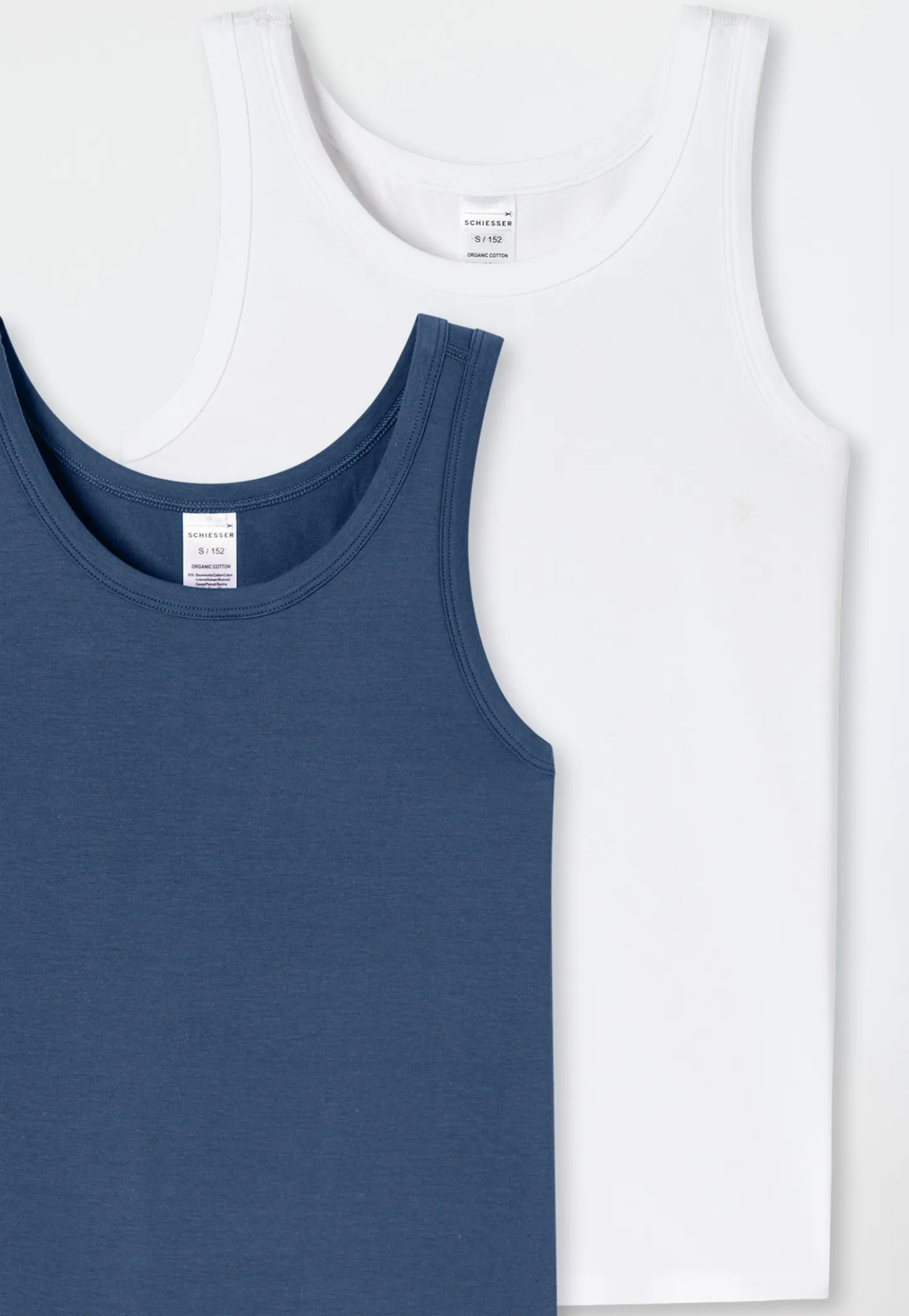 Tanktops 2er-Pack weiß/ blau - 95/5
