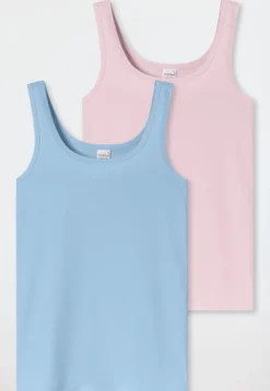 Tops 2er-Pack blau/ rosa - 95/5