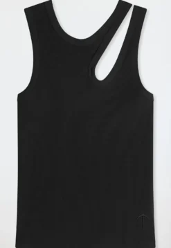 Trägertop Doppelripp Cutout schwarz - SCHIESSER 150 Years